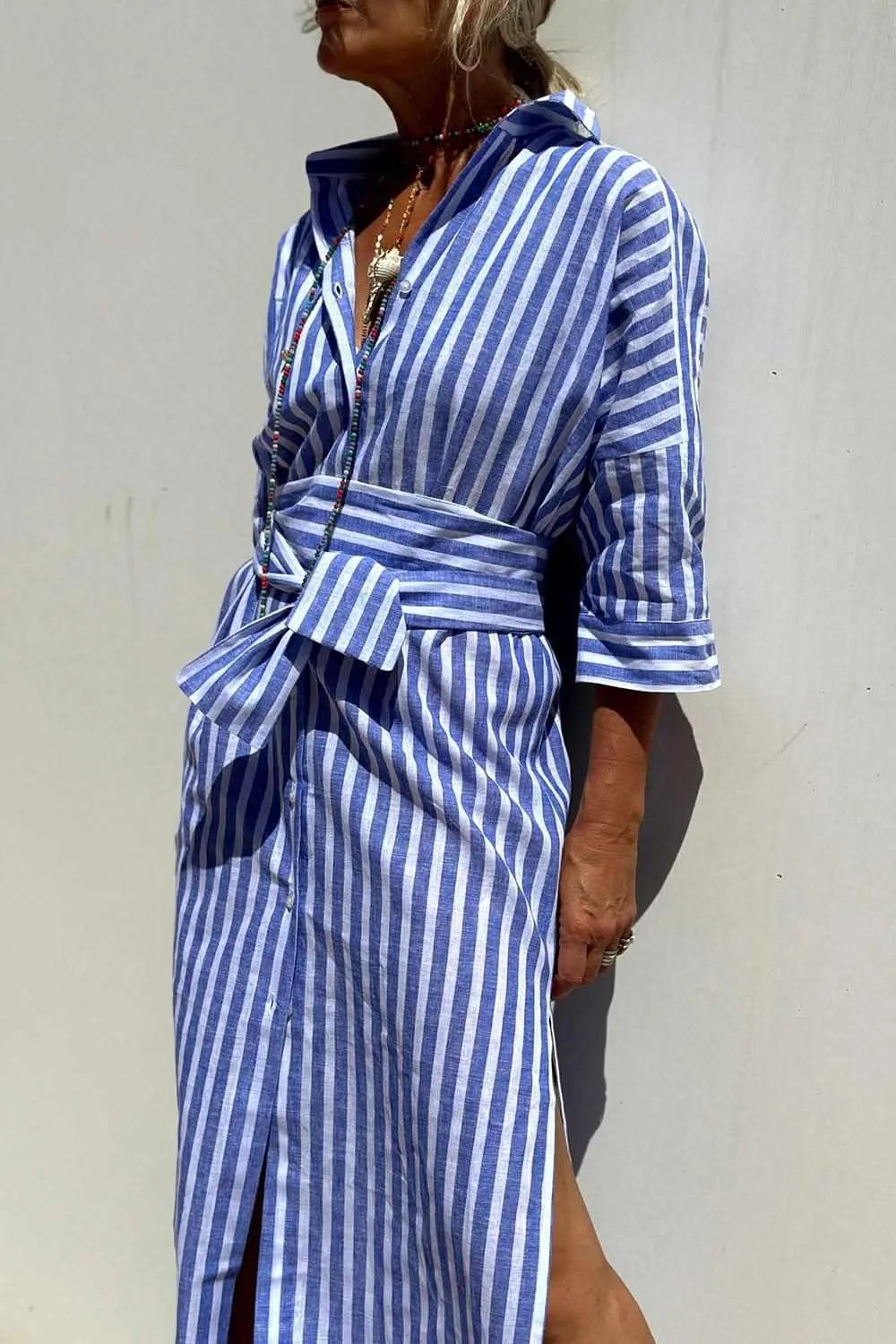 Chic button-up dress with sleeves - Love Salve